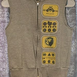 Vintage 90s Raver Cropped Hoodie with Backpack